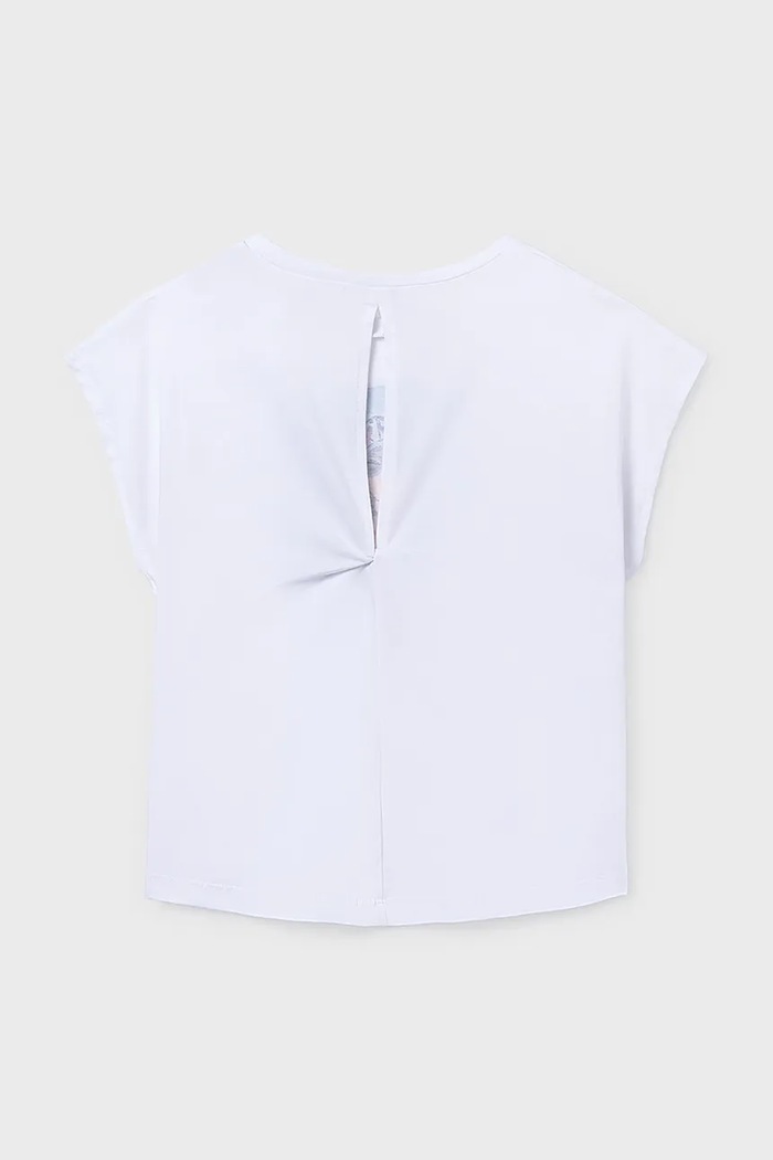 Mayoral t-shirt bawełniany dziecięcy 6010.8G.Junior.PPY2 biały SS26