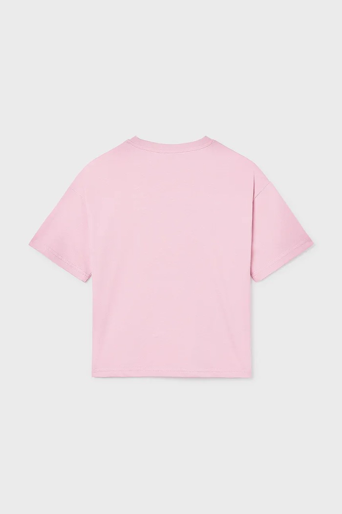 Mayoral t-shirt bawełniany dziecięcy 6011.8G.Junior.PPY2 różowy SS26