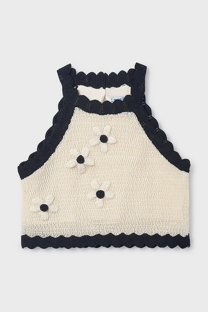 Mayoral top din bumbac pentru copii imprimeu alb 6021.8C.Junior.PPY2