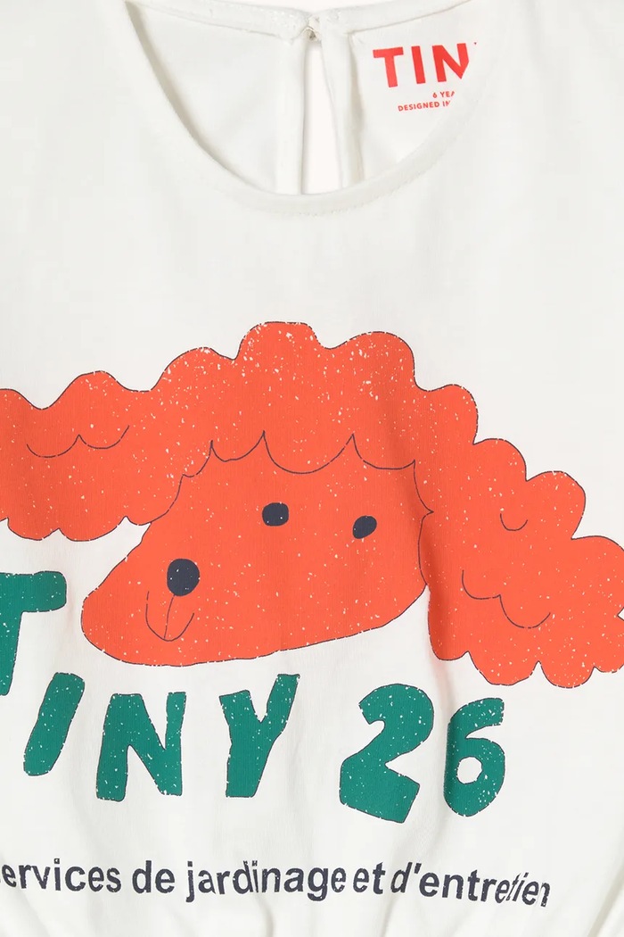 Detské bavlnené tričko Tinycottons RED DOG GRAPHIC TOP biela SS26.051
