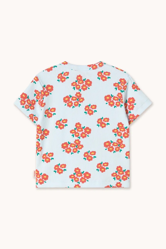Κοριτσίστικα Παιδικό μπλουζάκι Tinycottons BLOSSOMS RIB TEE SS26.091 λευκό
