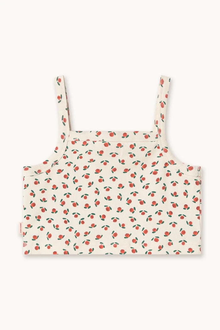 DÍVKA Dětský top Tinycottons TINY ROSES RIB TOP SS26.099 bílá