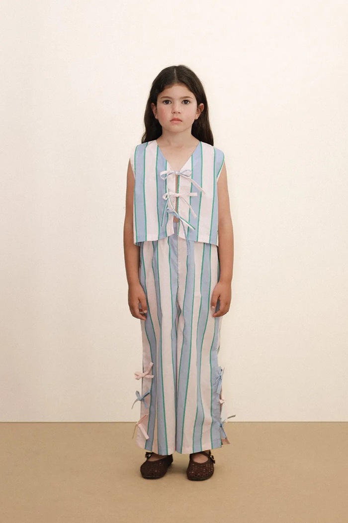 Dětská bavlněná košile Tinycottons RETRO STRIPES BOWS VEST SS26.278
