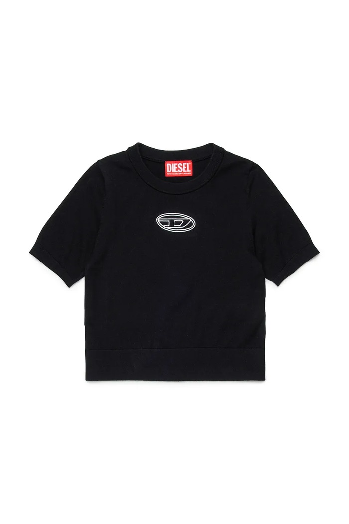 Detské bavlnené tričko Diesel KMARIGA KNITWEAR bavlna čierna J02654.RLAXU