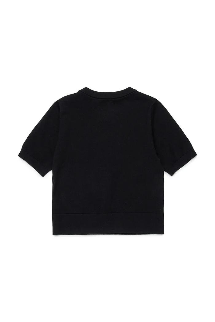 Detské bavlnené tričko Diesel KMARIGA KNITWEAR J02654.RLAXU čierna SS26