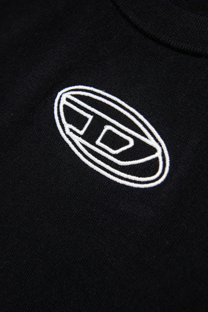 Detské bavlnené tričko Diesel KMARIGA KNITWEAR čierna J02654.RLAXU