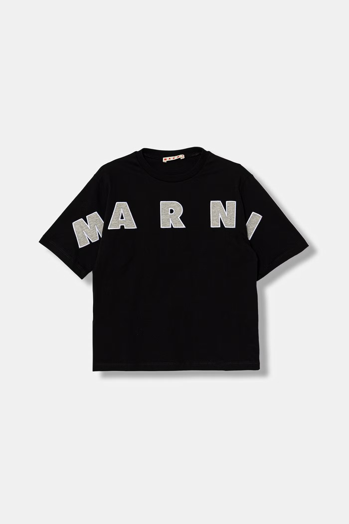 Detské bavlnené tričko Marni MT303F T-SHIRT bavlna čierna M01733.M00RF