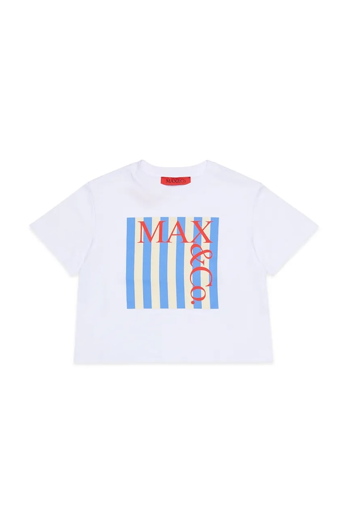 Detské bavlnené tričko MAX&Co. MAXT31F T-SHIRT bavlna biela MX0287.MX057
