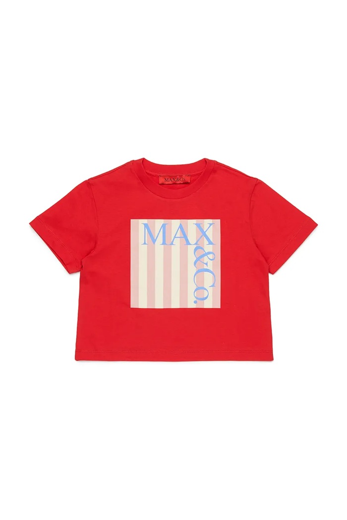 Detské bavlnené tričko MAX&Co. MAXT31F T-SHIRT bavlna červená MX0287.MX057