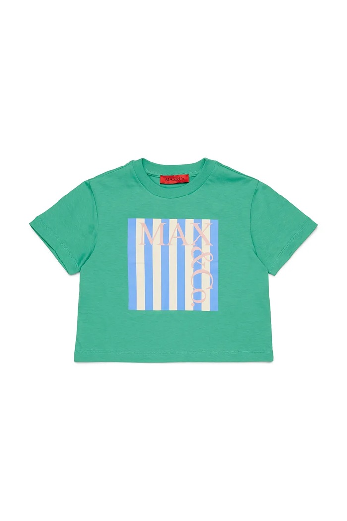 Detské bavlnené tričko MAX&Co. MAXT31F T-SHIRT bavlna zelená MX0287.MX057