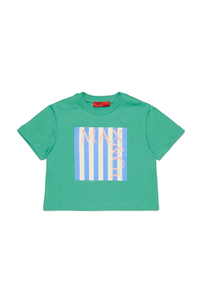 Detské bavlnené tričko MAX&Co. MAXT31F T-SHIRT bavlna zelená MX0287.MX057
