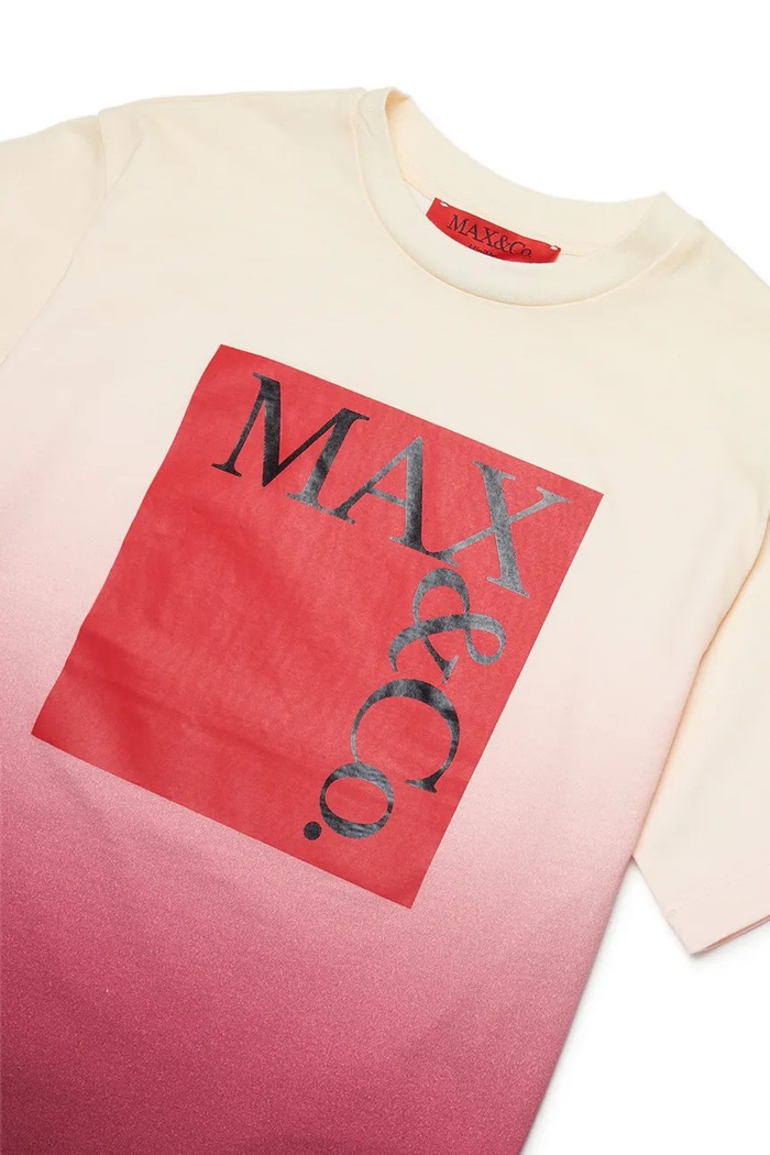 Dievča Detské bavlnené tričko MAX&Co. MAXT38F T-SHIRT MX0354.MX01Q béžová