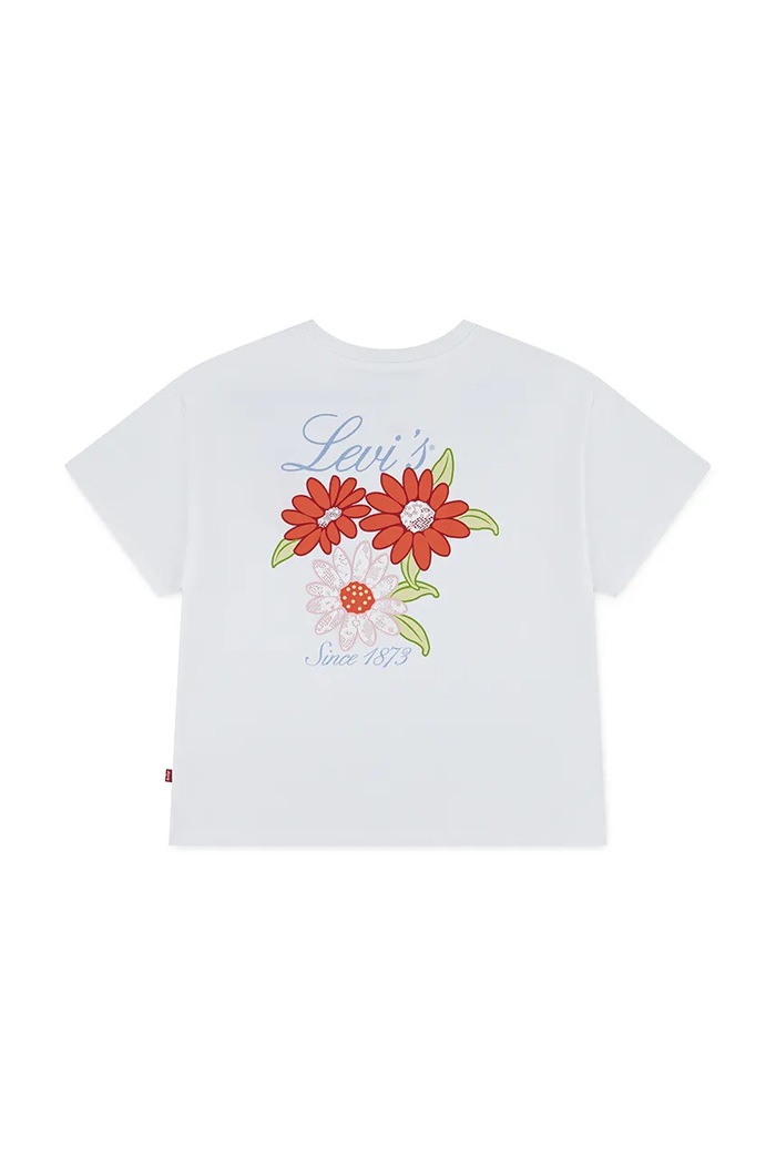 Dievča Detské tričko Levi's LEVIS FLORAL OVERSIZED TEE 3EP700 biela