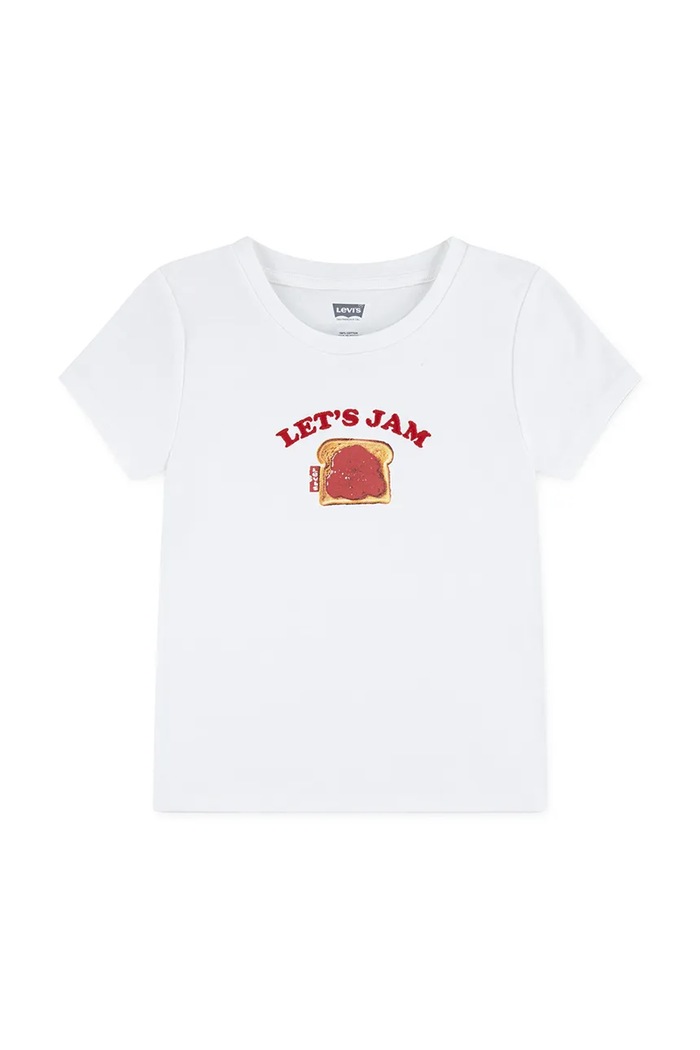 Detské tričko Levi's RIB MEET AND GREET JAM TEE 4EP780 biela SS26