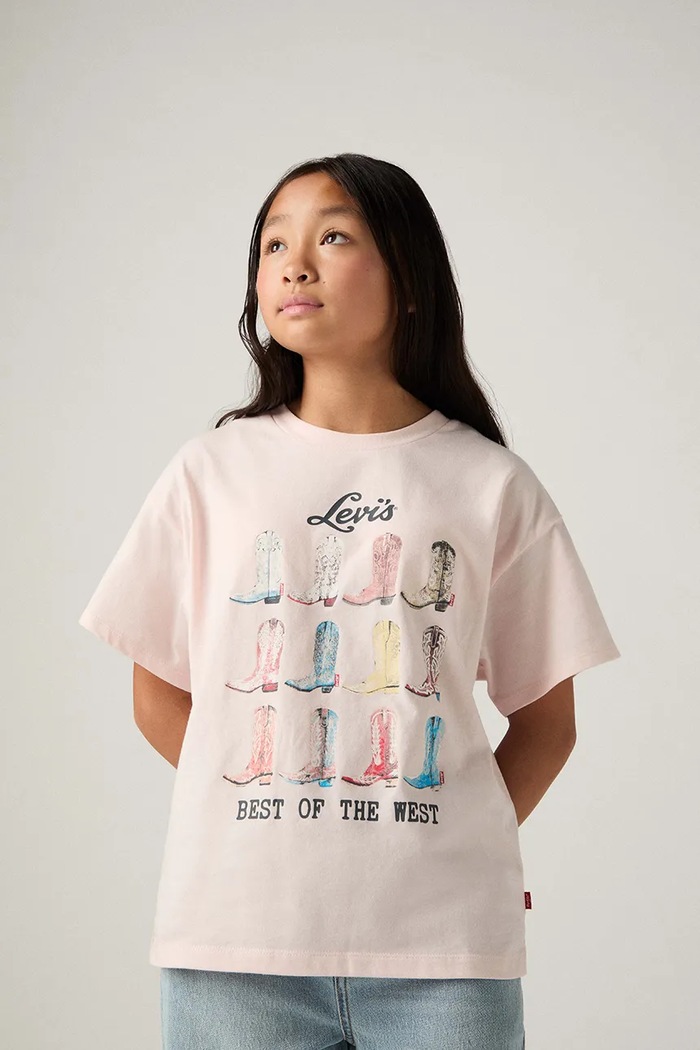 Levi's tricou copii BOOTS OVERSIZED SS TEE print roz 4EP785