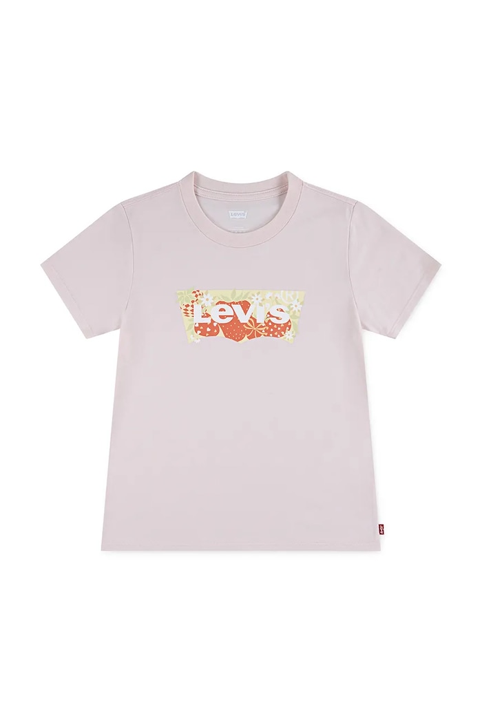 Detské tričko Levi's STRAWBERRY SS BATWING TEE 3EP887 ružová SS26