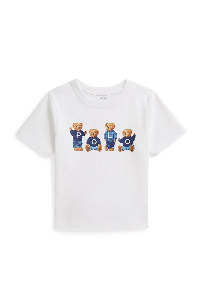 Polo Ralph Lauren t-shirt bawełniany dziecięcy 312A11851001 biały SS26