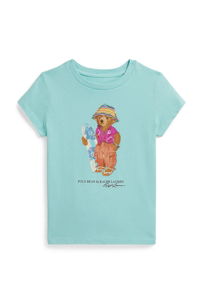 Polo Ralph Lauren t-shirt παιδικό βαμβακερό τιρκουάζ 312B22529001