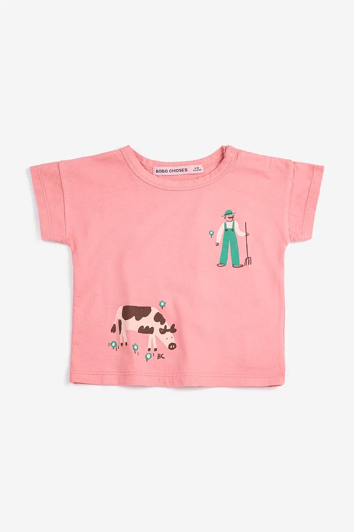 Detské bavlnené tričko Bobo Choses Farm Adventure 126AB010 ružová SS26