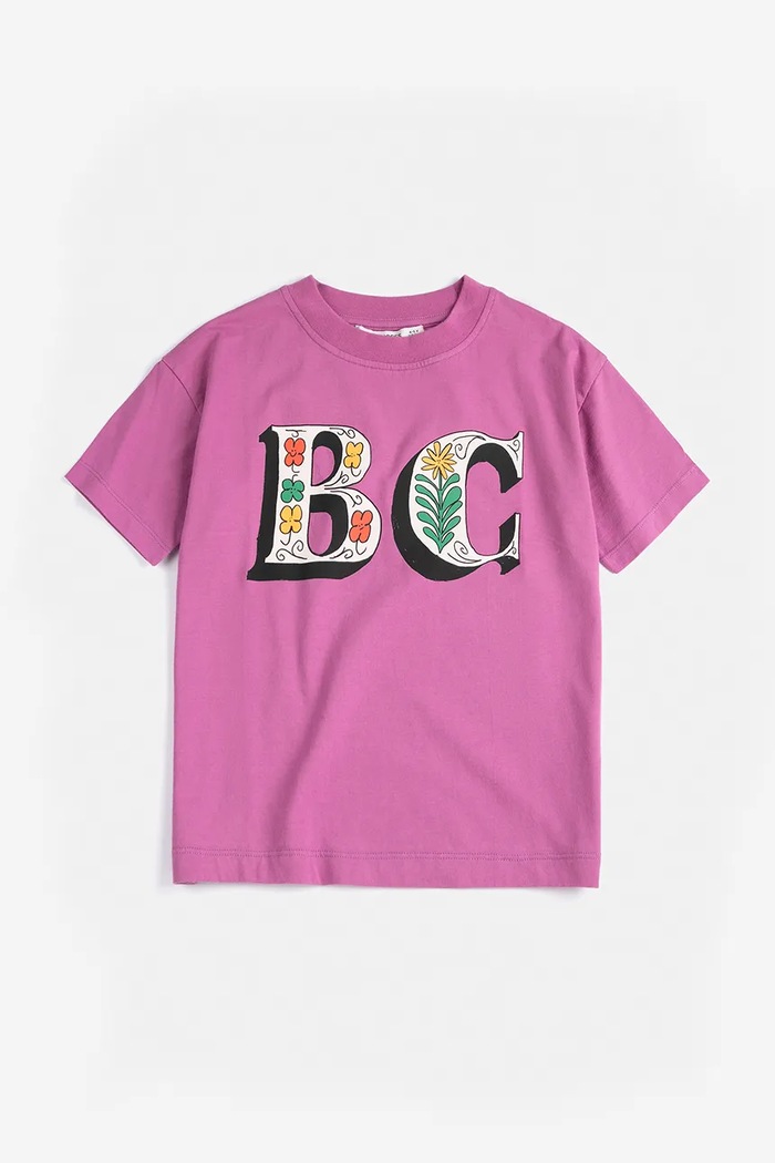 Detské bavlnené tričko Bobo Choses Spring Letters 126AC007 fialová SS26
