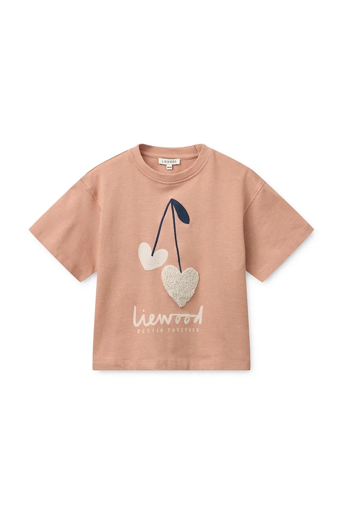 Detské bavlnené tričko Liewood Tyler Placement SS T-shirt bavlna ružová LW20637.PPY2