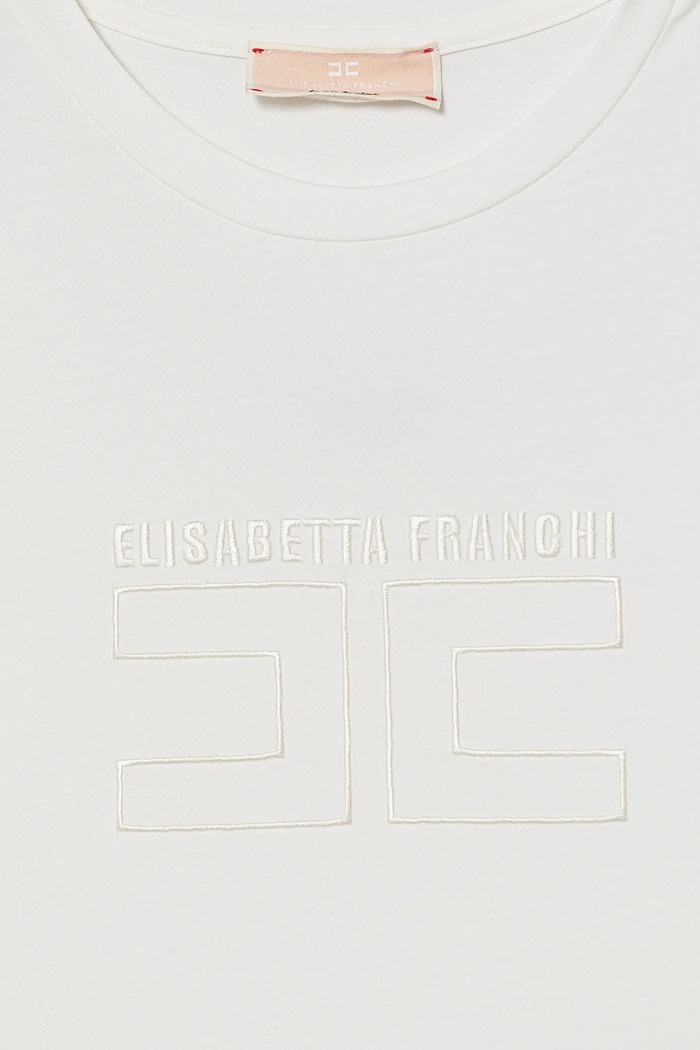 Κοριτσίστικα Παιδικό μπλουζάκι Elisabetta Franchi EFTS256.0.JE006.140.158 μπεζ