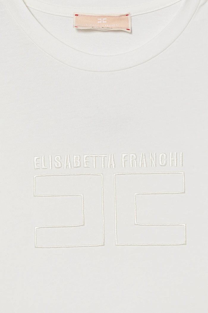 Κοριτσίστικα Παιδικό μπλουζάκι Elisabetta Franchi EFTS256.0.JE006.140.158 μπεζ
