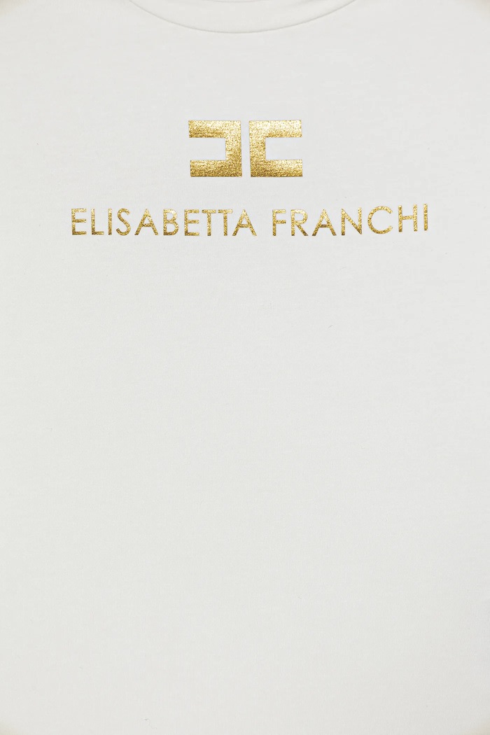 Κοριτσίστικα Παιδικό μπλουζάκι Elisabetta Franchi EFTS260.0.JE006.98.128 μπεζ