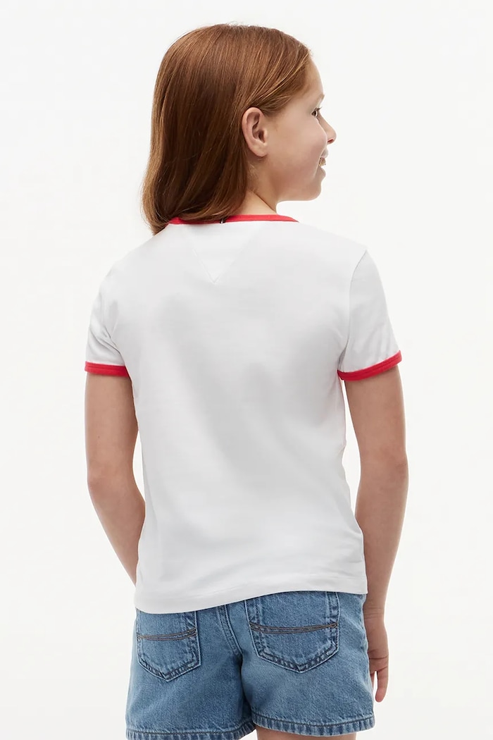 Dievča Tommy Hilfiger tričko detské bavlnené KG0KG09124.128.176.PPY2 biela