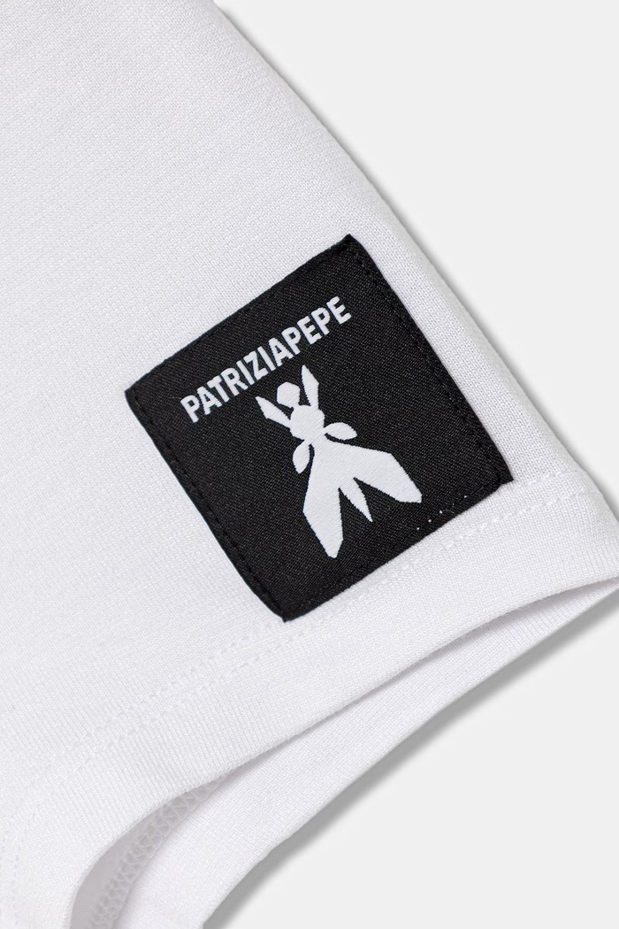 Dziewczynka Patrizia Pepe t-shirt dziecięcy J051 7M0999 biały