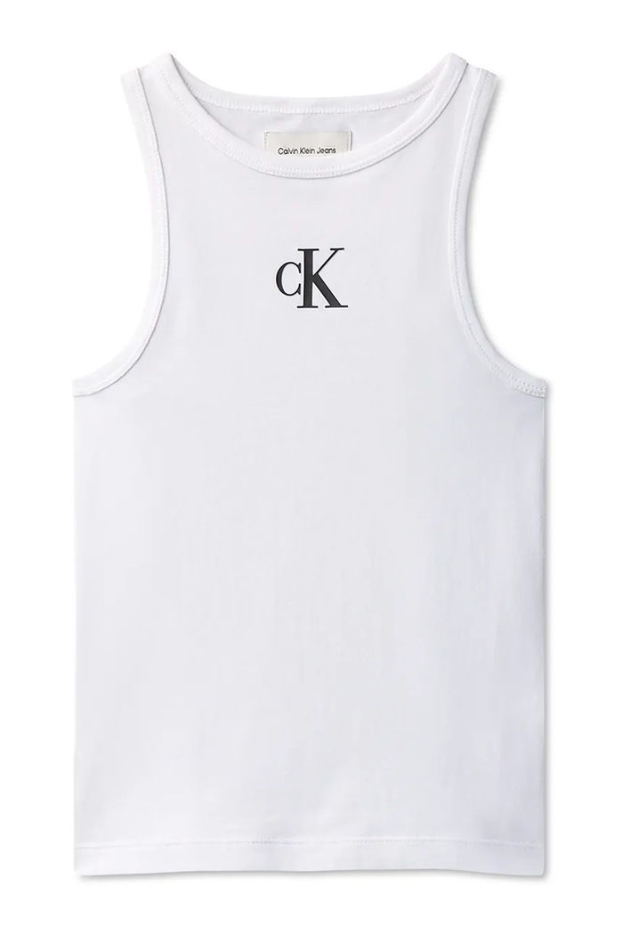 Calvin Klein Jeans top detský bavlnený LVCKSJB10G.128.176.PPY2 biela SS26