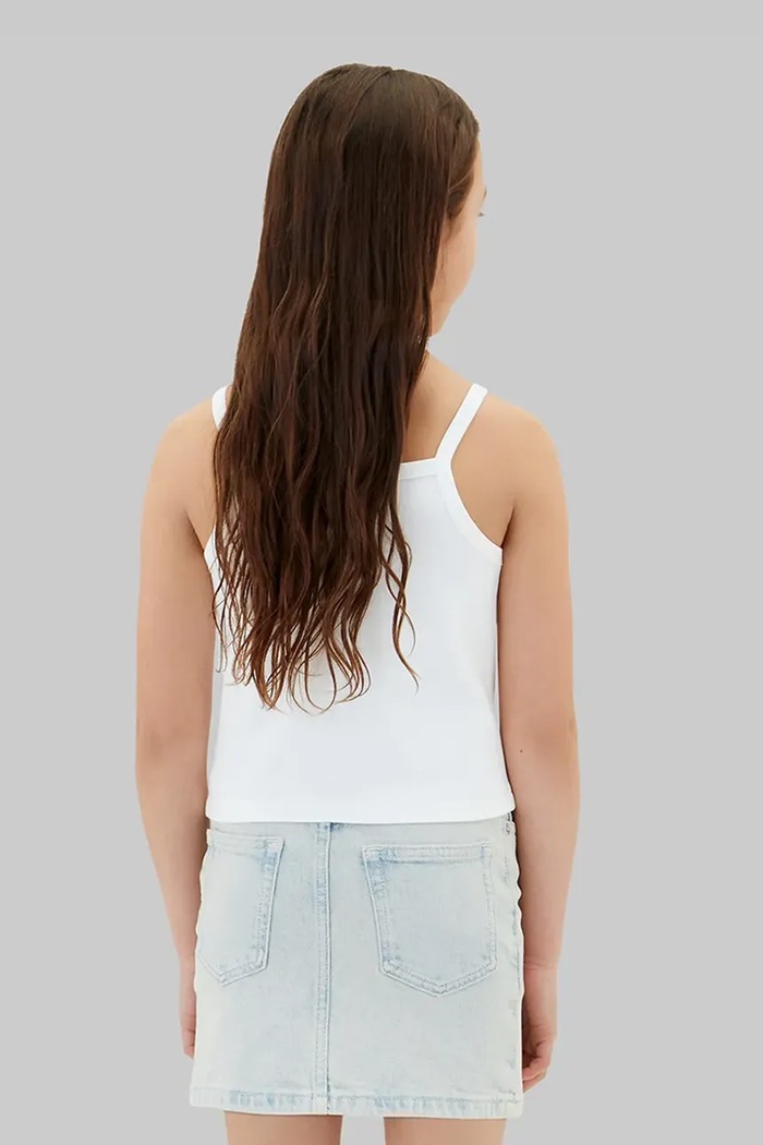 Dziewczynka Calvin Klein Jeans top dziecięcy LVCKSJB12G.128.176.PPY2 biały