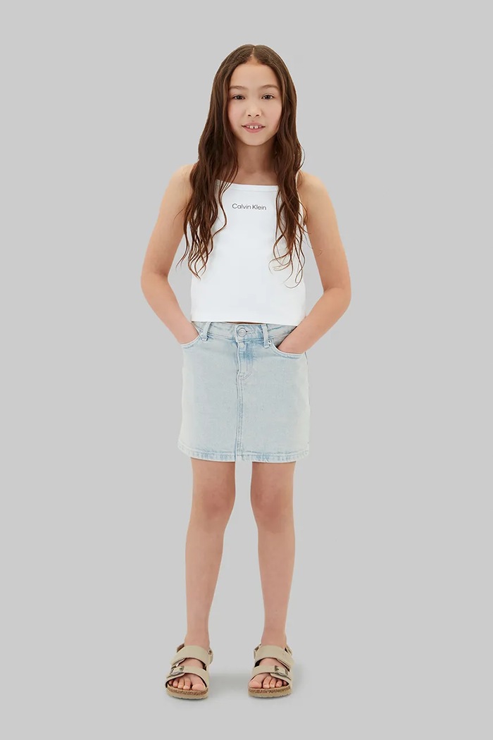 Calvin Klein Jeans top dziecięcy biały LVCKSJB12G.128.176.PPY2