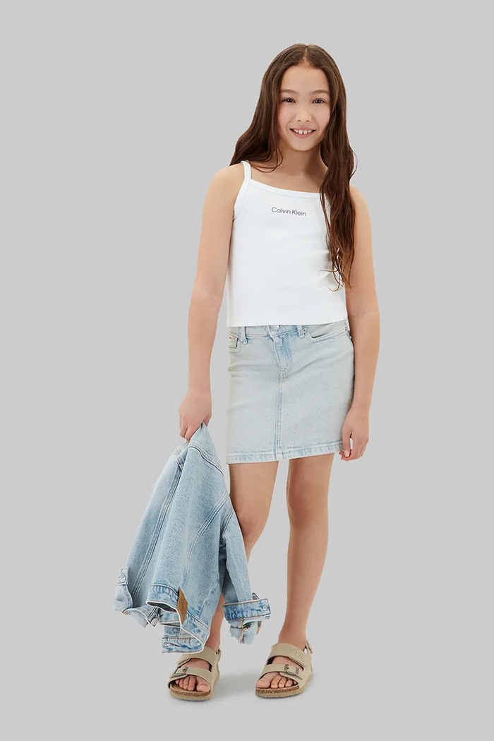 Calvin Klein Jeans top dziecięcy LVCKSJB12G.128.176.PPY2 biały