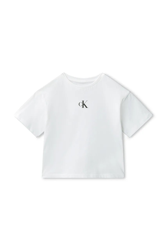 Calvin Klein Jeans tričko detské bavlnené LVCKSJA16G.128.176.PPY2 biela SS26