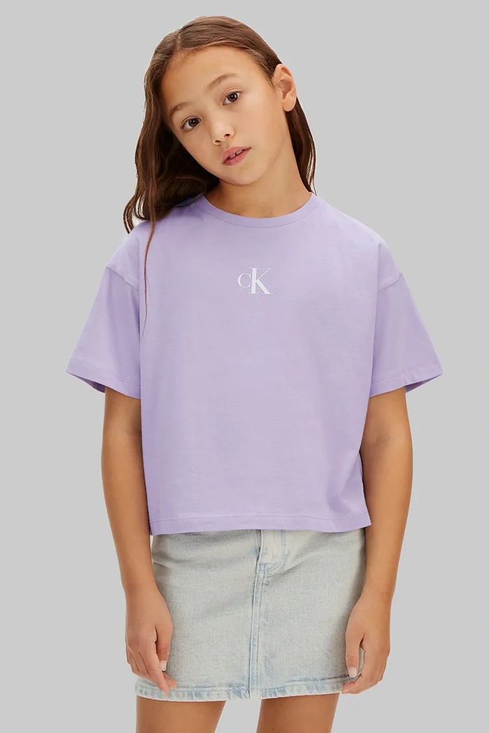 Calvin Klein Jeans tričko detské bavlnené fialová LVCKSJA16G.128.176.PPY2