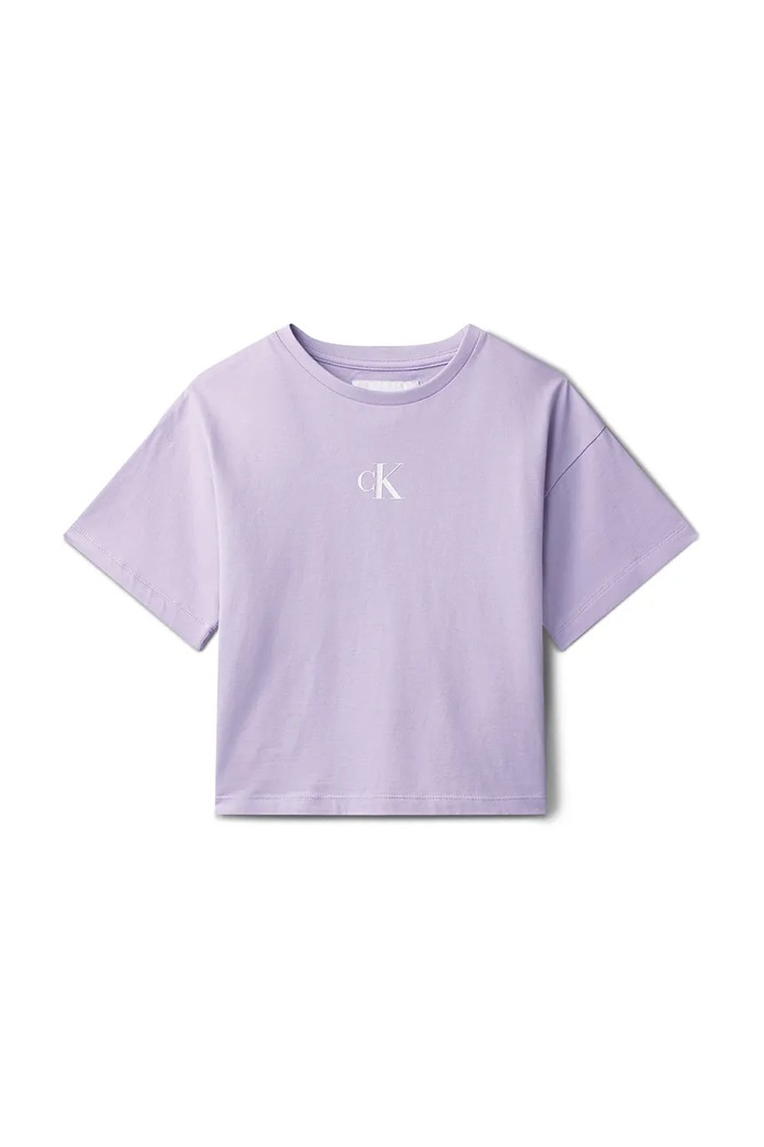 Calvin Klein Jeans tričko detské bavlnené LVCKSJA16G.128.176.PPY2 fialová SS26