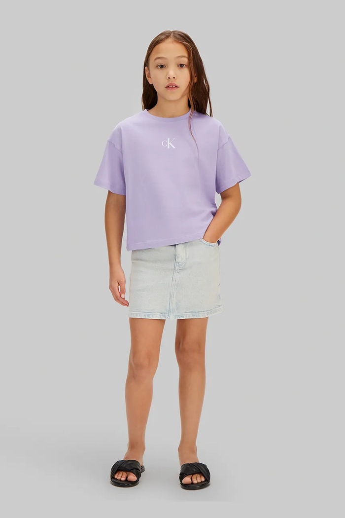 Dievča Calvin Klein Jeans tričko detské bavlnené LVCKSJA16G.128.176.PPY2 fialová