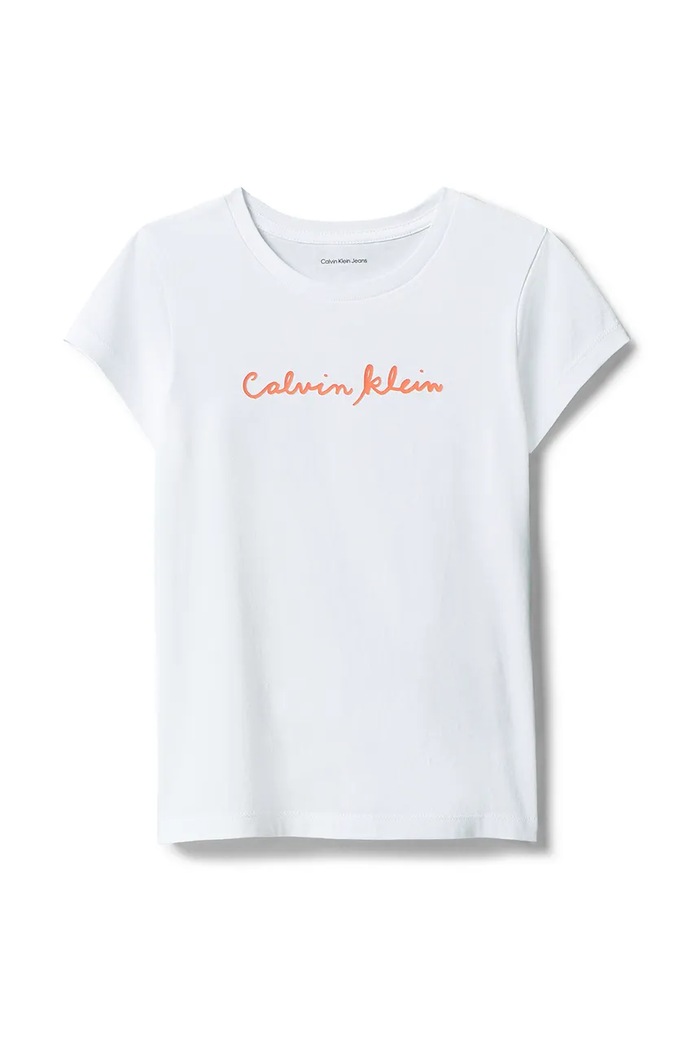 Calvin Klein Jeans tričko detské bavlnené LVCKSJA17G.104.116.PPY2 biela SS26