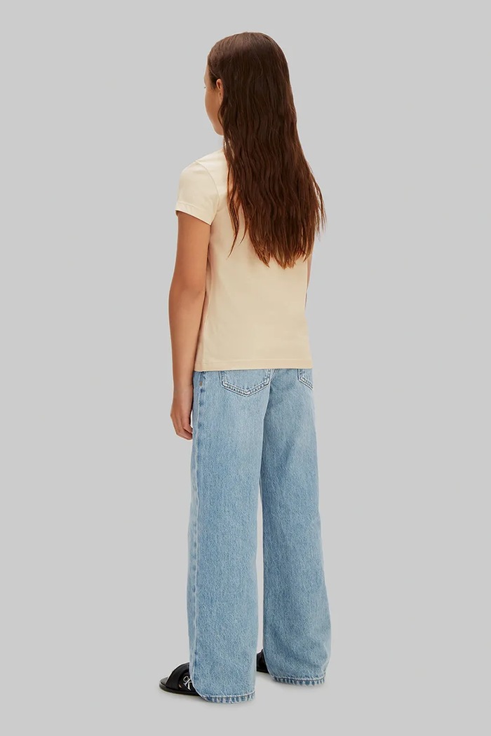 Calvin Klein Jeans T-shirt dziecięcy bawełniany 2-pack beżowy LVCKSJA50G.128.176.PPY2