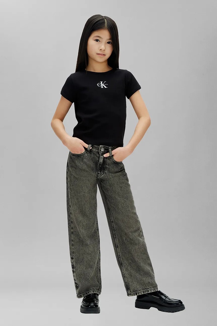 Dievča Calvin Klein Jeans tričko detské bavlnené LVCKSJB11G.128.176.PPY2 čierna