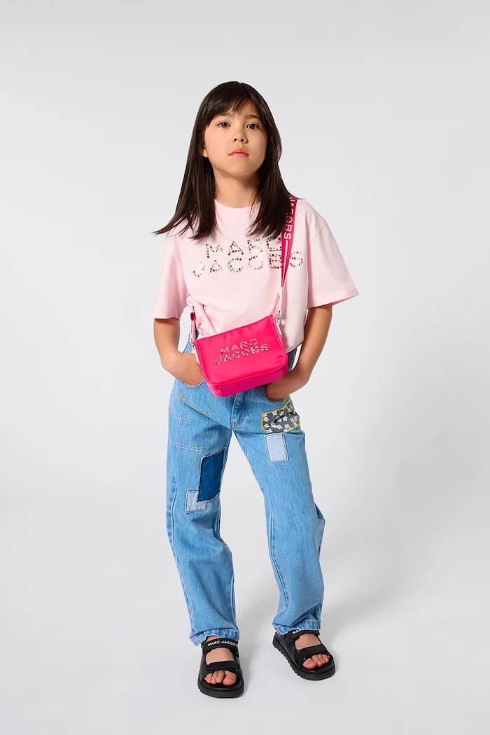 Marc Jacobs t-shirt bawełniany dziecięcy aplikacja różowy W60746.114.150