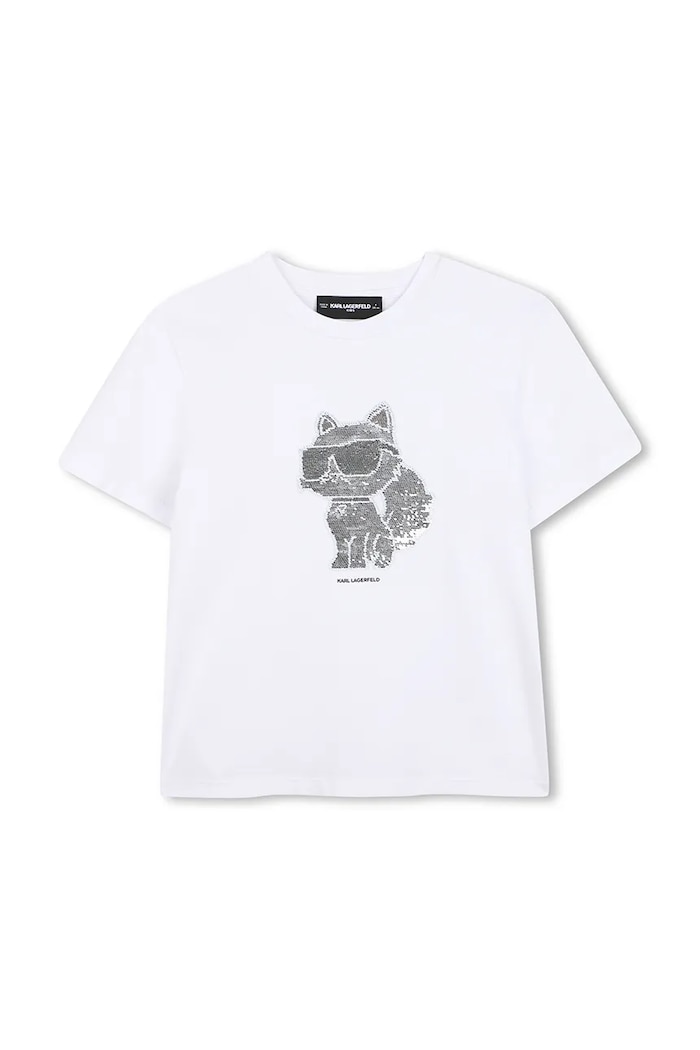 Dziewczynka Karl Lagerfeld t-shirt dziecięcy Z31153.114.150 biały