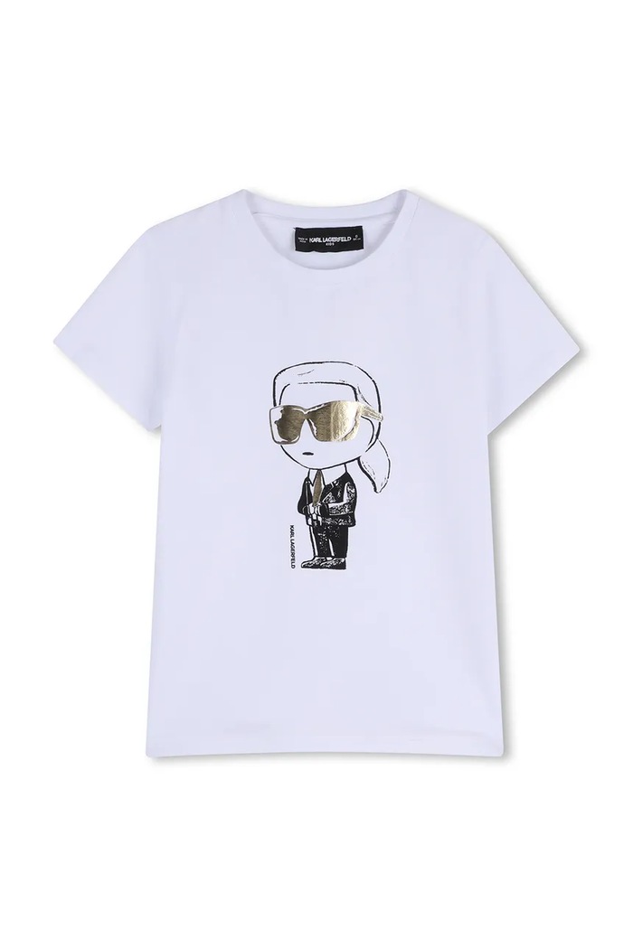 Karl Lagerfeld t-shirt dziecięcy z elastanem biały Z31160.86.108