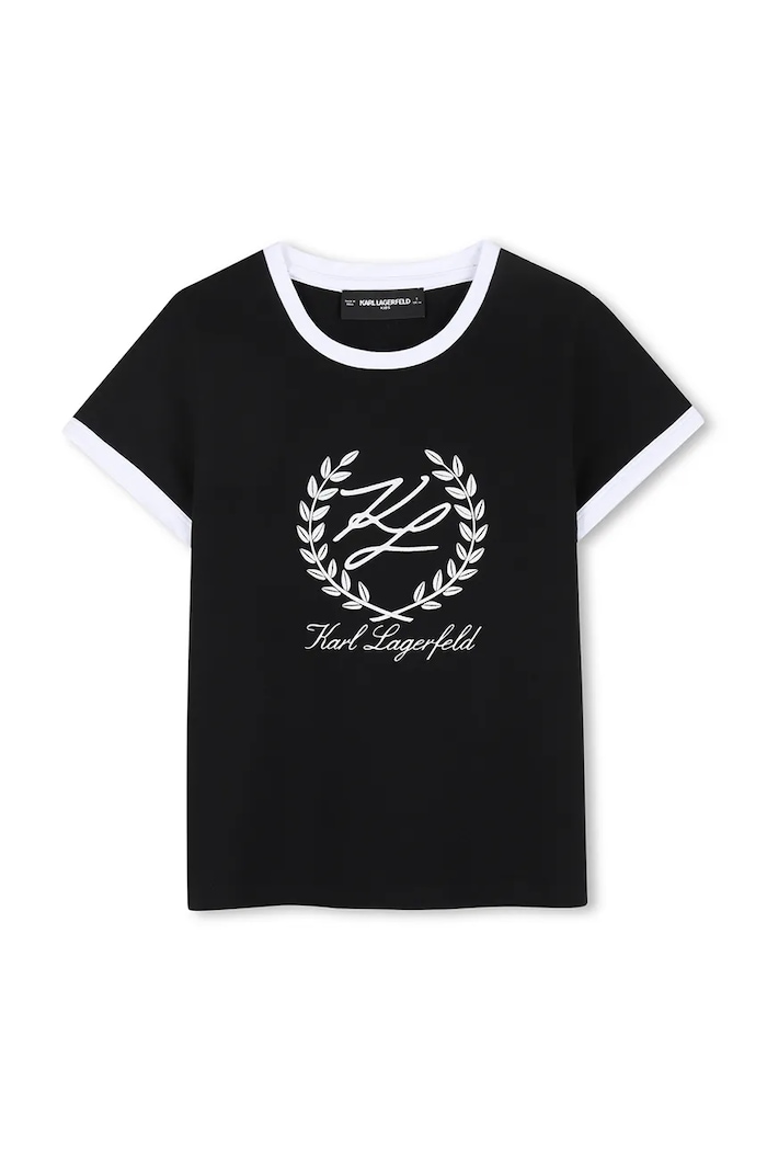 Detské tričko Karl Lagerfeld s elastanom čierna Z31154.156.162