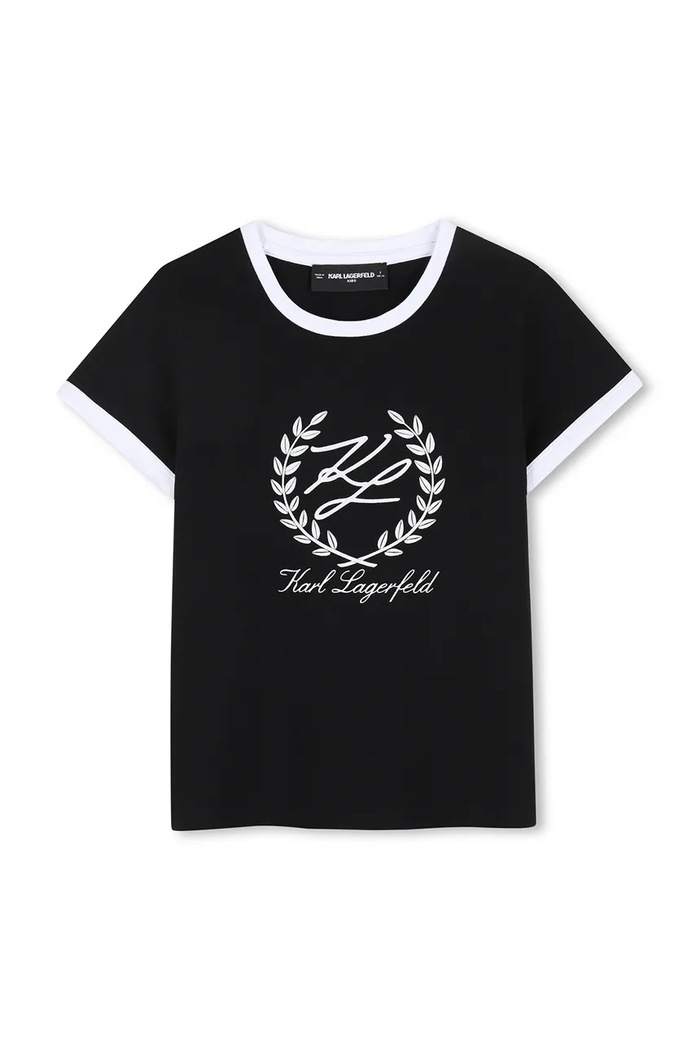 Detské tričko Karl Lagerfeld s elastanom čierna Z31154.114.150
