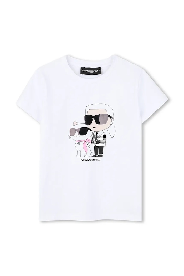 Detské tričko Karl Lagerfeld Z31157.86.108 biela SS26