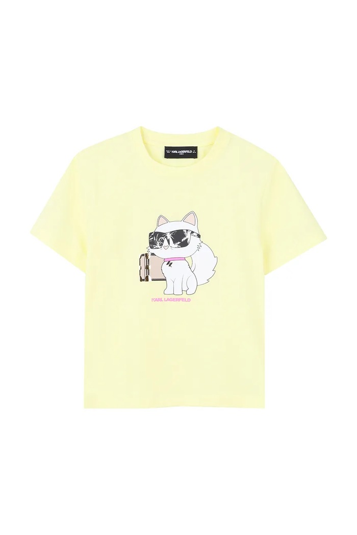 Detské tričko Karl Lagerfeld s elastanom žltá Z31162.114.150