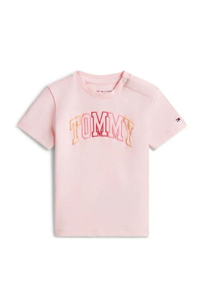 Tommy Hilfiger tricou pentru copii, din bumbac cu elastan roz KN0KN02354.PPY2