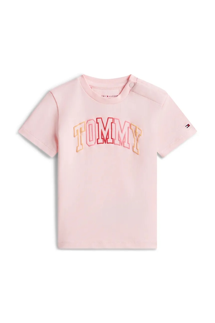 Tommy Hilfiger tricou pentru copii, din bumbac cu elastan roz KN0KN02354.PPY2